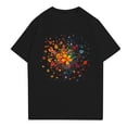 thumbnail image 3 of NAMTYQX Shirts for Women Print Oversize Loose Stretchy Crew-Neck Cool Cute Short Sleeve Mit Muster Floral Tops for Women Black Size M, 3 of 4