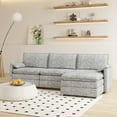 thumbnail image 1 of 108" Modular Chenille Cloud Sectional with Ottoman, Extra-Deep l-Shape Sofa for Living Room & Apartment, 1 of 6