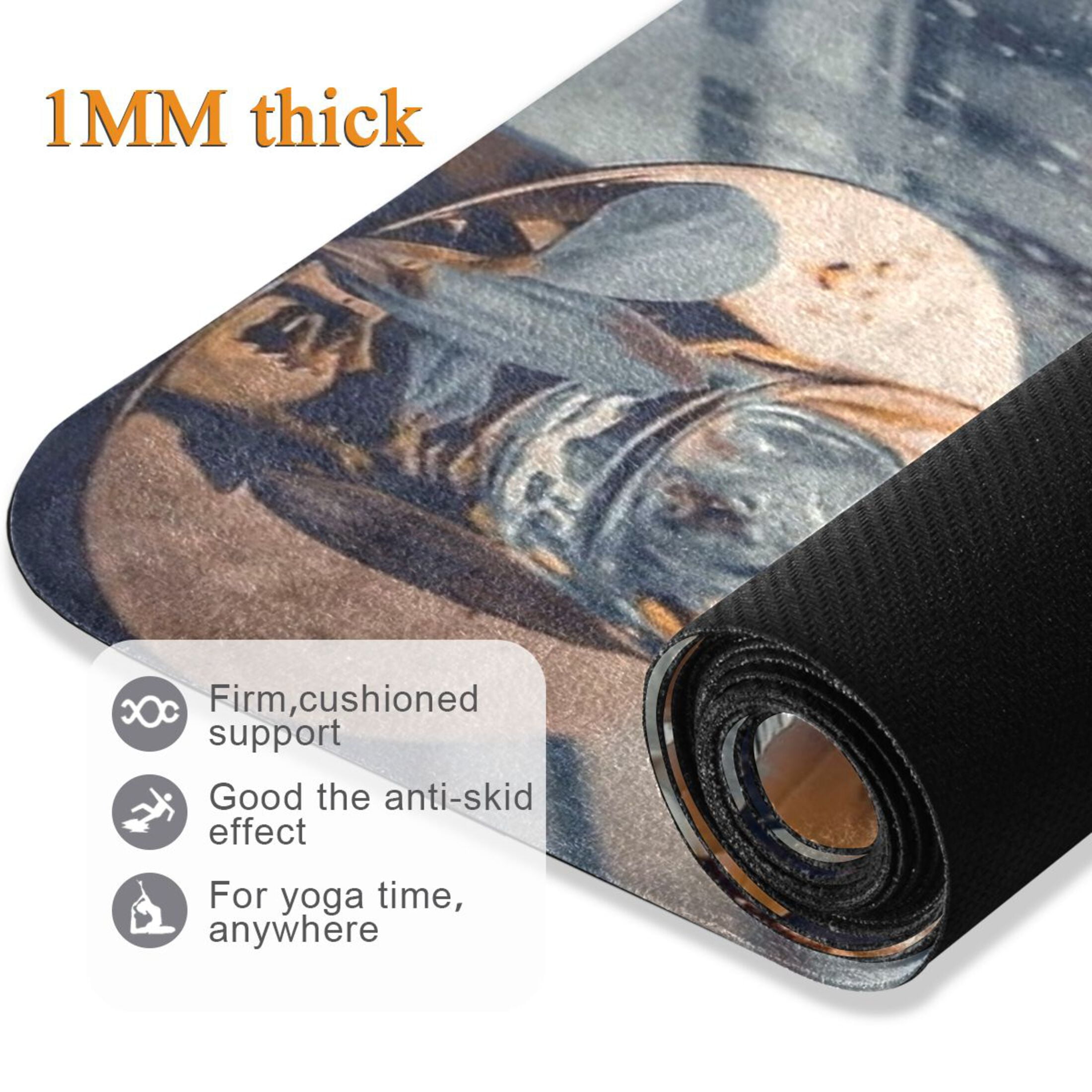 BZSMCE Yoga Mat Women Fitness Mat Rainy Window with Daisy Pattern
