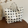 thumbnail image 5 of Women Polka Dot Transparent Tote Handbag, Waterproof Lightweight Large Capacity Shopping Bag, Sturdy Handle Casual Shoulder Bag for Beach Travel Daily Errands, 5 of 8