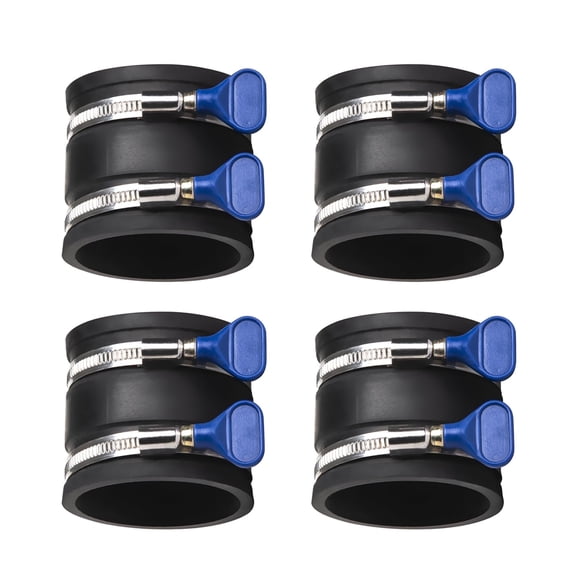 POWERTEC 4PK 2-1/2" Dust Control Flex Cuff w/Adjustable Key Hose Clamps, Hose Connector Rubber Cuff Coupler for Woodworking Dust Collection Fittings, Dust Collector Accessories & Machinery (70337-P4)