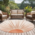 thumbnail image 4 of Round Rugs 5Ft, Abstract Art Round Area Rug Washable Indoor Throw Carpet, Orange Lines Simple Retro Middle Century Soft Non Slip Circle Rug for Cabinet Bathroom Home Decor Aesthetic, 4 of 8