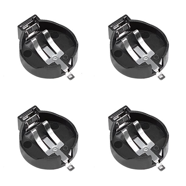 CR2450 Black Horizontal Coin Button Battery Holder Container Case 4 Pcs