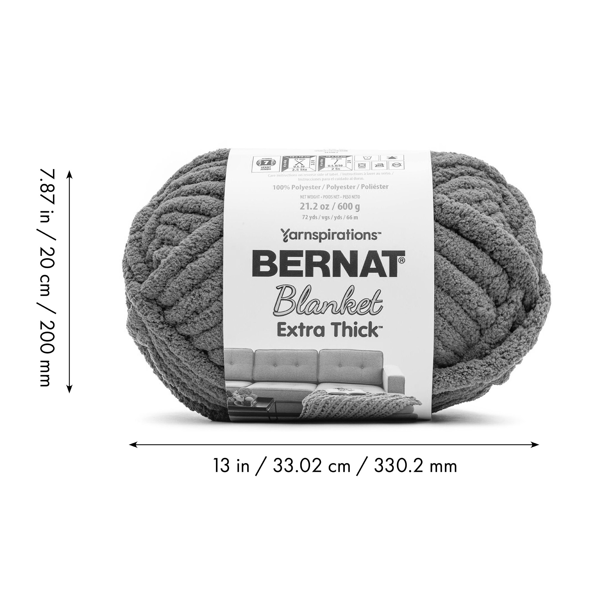 Bernat Blanket Extra Thick Jumbo Yarn, Oatmeal photo 6