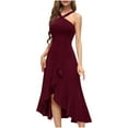 thumbnail image 2 of Women's Sleeveless Round Neck Ruffle Dress for Casual Wear and Special Occasions, 2 of 7
