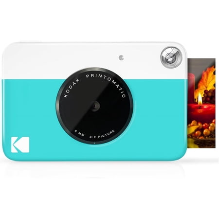 Kodak Printomatic - Optical Viewfinder, Instant Camera, Prints on Zink 2x3 Photo Paper (Blue)
