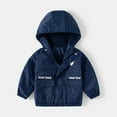 thumbnail image 2 of Toddler Boy Winter Coat 6T Kids Child Toddler Baby Boys Girls Long Sleeve Patchwork Letter Winter Coats Rain Jacket Hooded Outwear Outfits Clothes Windproof Jacket Boys Z0C-Navy, 4-5 Years, 2 of 8