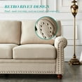 thumbnail image 6 of Onbeam Living Room Furniture Set, Storage 3 Seater Sofa Couch & Loveseat, 82" Chesterfield Sofa for Home and Office - Beige, 6 of 8