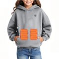 thumbnail image 4 of ToyKingdee Heated Hoodie Sweatshirt 5 Heating Zones Full-Zip Hooded Jacket Boys Girls Youth Winter Electric Heating Sweater, 4 of 9