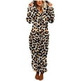 thumbnail image 4 of DPTALR Combinaison Pyjama à Capuche Unisexe pour Adulte Léopard à Fermeture Éclair à Manches Longues en Peluche, 4 of 7