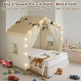 thumbnail image 4 of 2-in-1 Kids Tent,Large Play Tent with Padded Mat and Lights,Kids Playhouse with 2 Doors & 4 Windows,2 Large Side Pockets,Indoor Outdoor Kid Play Tent for Toddlers,53" x40" x 51", 4 of 17