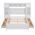 thumbnail image 4 of Full Size Platform Bed with All-in-One Cabinet and 10 Shelves, Solid Wood Platform Bed Frame with 4 Drawers and Headboard, Full Storage Bed for Boys Girls, Space Saving, No Box Spring Needed, White, 4 of 7