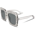 thumbnail image 1 of FEISEDY Women Sparkling Crystal Sunglasses Oversized Square Thick Frame B2283, 1 of 6