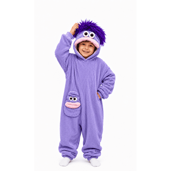 Snuggle Goof Onesie - Funny Big Mouth Monster Onesie, Snuggle Monster Pajamas with Pocket