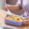 thumbnail image 3 of Bewildely Fiambrera Compartimentos portátiles 4 hebillas Trabajador de oficina Adultos Niños Contenedor de alimentos Tapa Organizador del soporte del Cocina y Comedor Verde Bewildely HA064197-02, 3 of 6