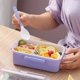 thumbnail image 5 of Matsuzay Fiambrera Compartimentos portátiles 4 hebillas Trabajador de oficina Adultos Niños Contenedor de alimentos Tapa Organizador del soporte del Cocina y Comedor Violeta, 5 of 6