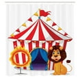 thumbnail image 2 of Ambesonne Circus Shower Curtain, Lion and Ring Illustration, 69"Wx84"L, Multicolor, 2 of 4