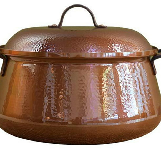 FytStycale Olla, Cacerola, Utensilios De Cocina Pequeños Multifuncionales, Cacerola De Cobre, Olla Para Cocinar En El Hogar En Un Restaurante Mientras Se Acampa, Fondo Redondo, Individuales