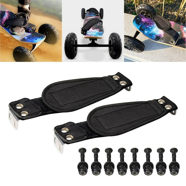 Mountain Skateboard Foot Band Dispositivo de sujeción de pies Soporte de pies de monopatín eléctrico ajustable Off Road Longboard, Skate Board Rider Macarena Soporte de pie de monopatín