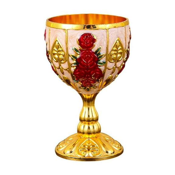 Vintage Wine Glass for 30ml, Stylish Metal Design with Middle Eastern Flavor