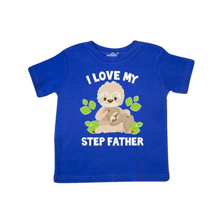 

Inktastic Cute Sloth I Love My Step Father with Green Leaves Gift Toddler Boy or Toddler Girl T-Shirt