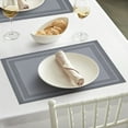 thumbnail image 2 of Sm:)e Grey Placemats Set of 4 - Heat Resistant Non-Slip Place mats for Dining Table,Heat and Stain Resistant Indoor/Outdoor Place mats, Washable Durable PVC Table Mats, 2 of 7