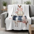 thumbnail image 2 of Farmhouse Animals Blanket Soft Cozy Warm Throw Blanket for Couch, Plush Fuzzy Flannel Fleece Blankets for Sofa, Country Cow Pig Rustic Bed Blankets Lightweight Gifts for Women, 50"x60", 2 of 9