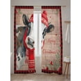 thumbnail image 5 of Cow Christmas Sheer Curtains 84 Inch Long 2 Panels, Farmhouse Snowflake Berry Snowflake Geek Light Filtering Rod Pocket Semi Sheer Curtains, Sheer Voile Drapes for Living Room Bedroom, 52"x84", 5 of 5