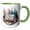 Green/White, variant on 3drose, Cute Pink Camper in the Mountains Illustration, 11oz Two-tone Green Mug