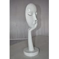 thumbnail image 3 of Modern Art White Thinking Head Statue Made of Resin Size: 6" x 4" x 16"H, 3 of 11