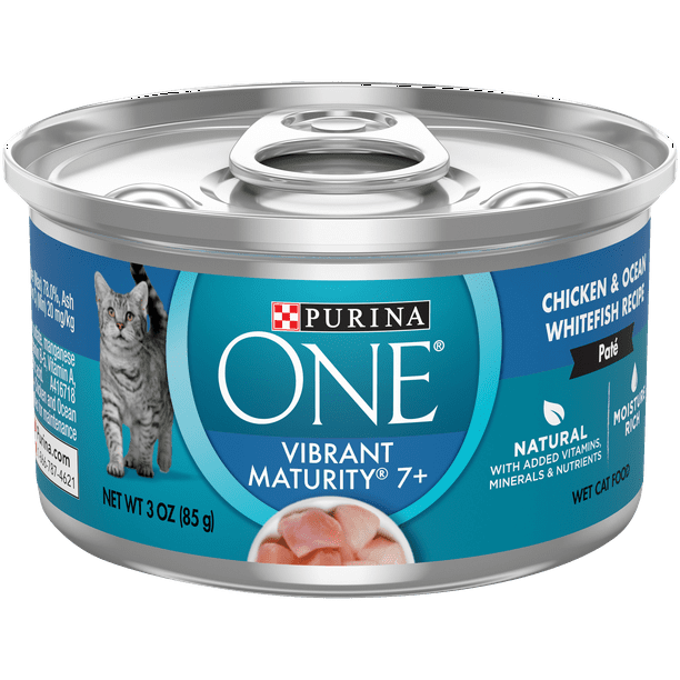 Purina ONE Grain Free, Natural Senior Pate Wet Cat Food, Vibrant