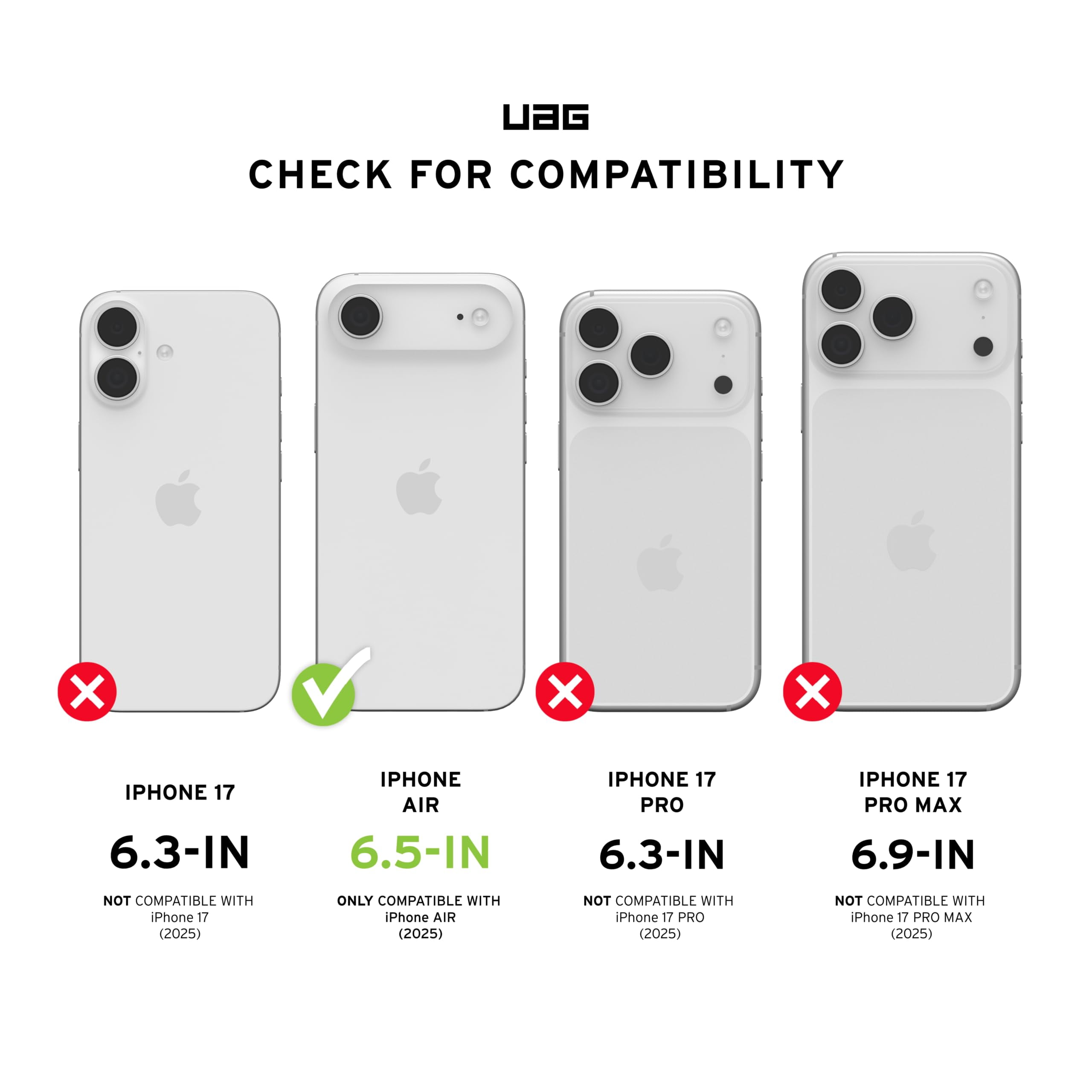 UAG iPhone Air Case Dot - Compatible with MagSafe Translucent Military Grade Protective Cover, Ash