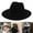 Black, variant on Men's Fashion Flat Part Fedora Hat, Breathable Ribbon, Belt, Wide Brim, Felt, British Winter Black