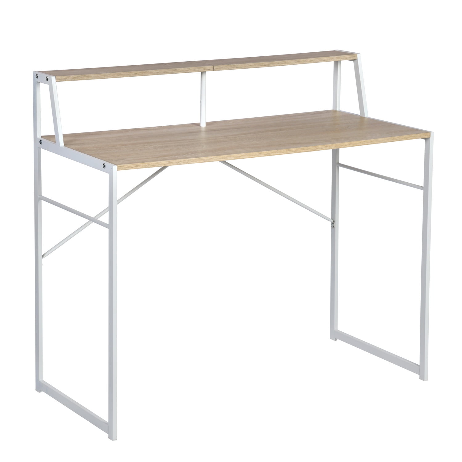 Kepooman Computer Desk, Home Office Writing Desk, Laptop Study Table Workstation, Retro Industrial Design, Stable Metal Frame, Wood Color Kepooman Computer Desk, Home Office Writing Desk, Laptop Study Table Workstation, Retro Industrial Design, Stable Metal Frame, Wood Color