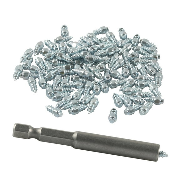 BIBABLYKE 9mm/12mm Carbides Screw Tire Studs Snow Spikes AntiSlip/Antiice for Car/Snowmobile/Tractor with Installation Tool