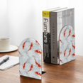 thumbnail image 5 of Naloa Koi Fish Corals,Spring Summer 2 Pcs Bookend Large Capacity Office Book Ends for Home Office Library School Study Decoration, 5 of 8