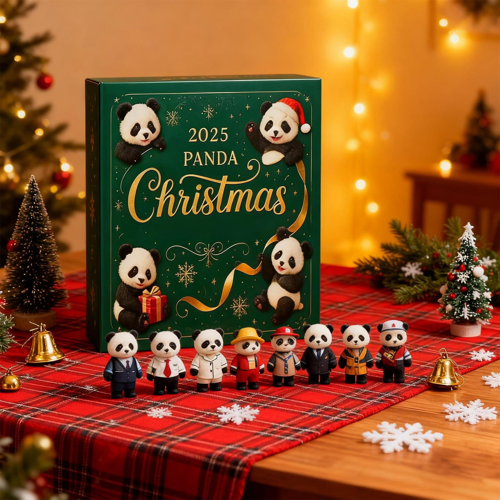 New 2025 Cute Panda New Year Countdown Calendar Gift Box, 24-Piece Acrylic Toy Figurine Blind Box