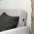 DHP Paxson Futon with USB Port, Convertible Sofa Bed, Light Gray Linen