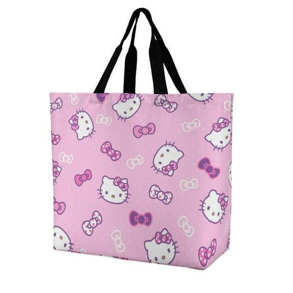 Hello Kitty Tote Bag For Women, Shoulder Bags Big Reusable Grocery Handbag For Shopping Picnic Work Beach