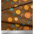 thumbnail image 3 of Soimoi Silk Fabric Leaves & Camellias Floral Print Fabric by The Yard 42 Inch Wide, 3 of 3