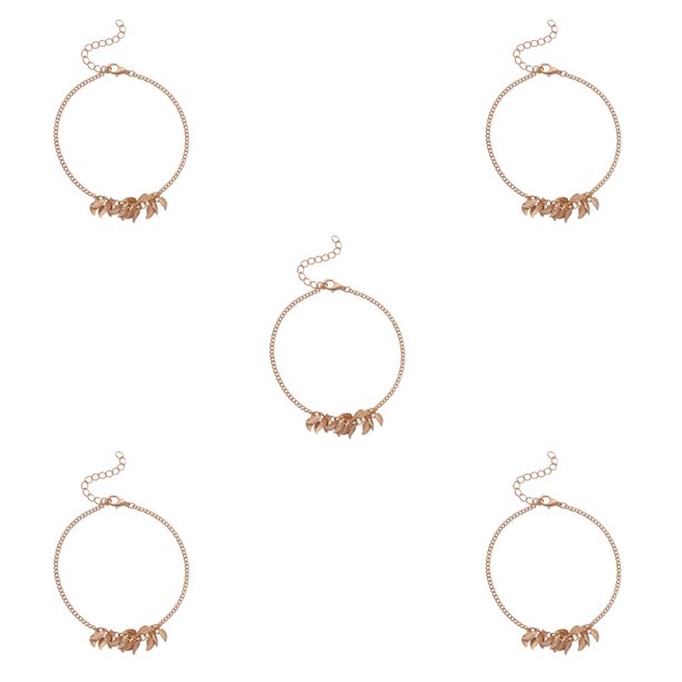 Sonducket Woman Anklet Foot Bracelet Alloy Craft Girl Feet Feet Decoration Anklets Chains Jewelry Ornament Body for Daily Dress Decor Dorado 5piezas Sonducket CBP200061