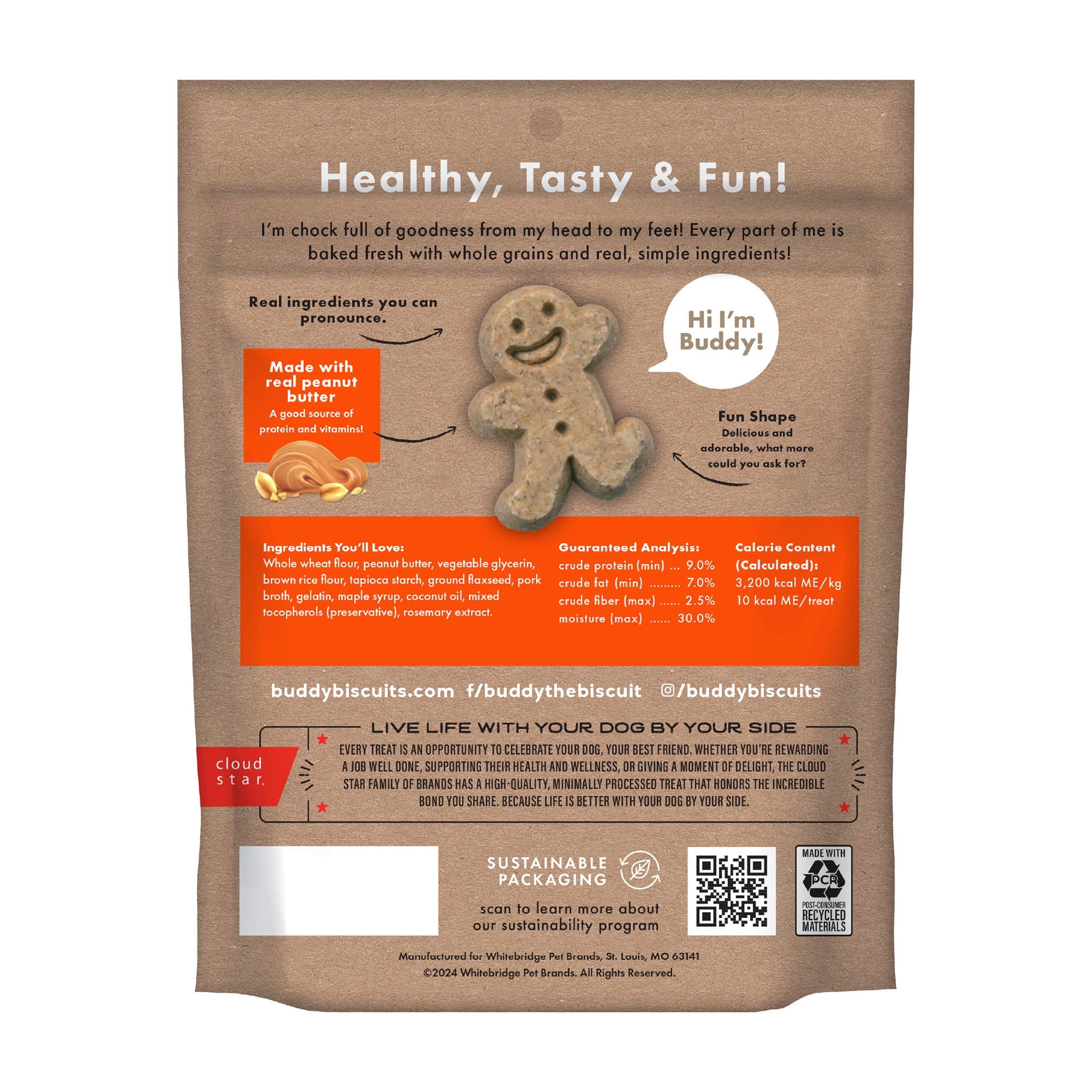 (6 pack) Buddy Biscuit Softies 6 oz. Bag, Soft & Chewy, Natural Peanut Butter Flavor Dog Treats, Oven