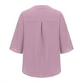 thumbnail image 5 of Jewelreauty Petal Sleeve Tee Shirt for Women Elbow Length V Neck Tunic Tops Summer Casual Loose Blouses (2XL, Purple), 5 of 7