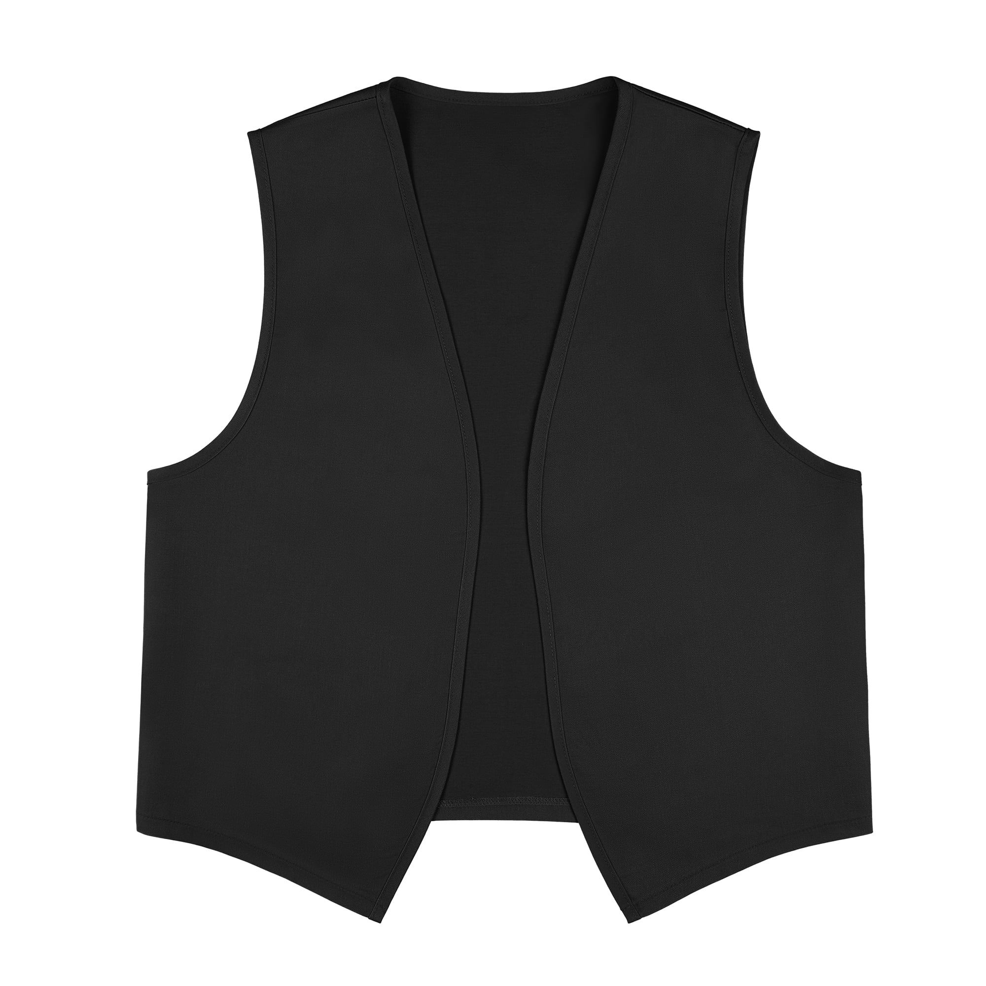 TOPTIE 5 Pack No Pocket Unisex Vest Peasant Costume Vest Volunteer Work Vest-Black-XL
