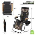 thumbnail image 5 of Magshion 25" Patio Zero Gravity Chair Set of 2, Folding Adjustable Reclining Beach Lawn Lounger with Pillow and Cup Holder, Jungle, 5 of 11