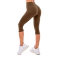 thumbnail image 2 of Vmvidoty Women's High Waist Fitted Solid Capri Leggings Brown m, 2 of 7