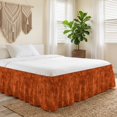 thumbnail image 5 of Textural Solid Deep Rust Bed Skirt Queen Size 18 Inch Drop, Rustic Minimalist Mottled Background Adjustable Elastic Dust Ruffles Bedskirt for Queen Bed Wrap Around Pleated Mattress Frame Cover, 5 of 9