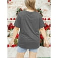 thumbnail image 7 of XCHQRTI Cute Love Women Plus Tshirt Graphic Short Sleeve Shirt Valentine's Day Tees, 7 of 7