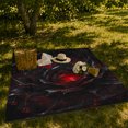 thumbnail image 7 of Glowing Crimson Center Within A Black Rose, Cozy Flannel Blanket with Dark Fantasy Floral Print, Housewarming Gift for Dark Floral Enthusiasts, Home Decor for Bedroom and Living Room, 7 of 7
