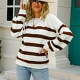 thumbnail image 5 of Striped Sweater Sevevn Women's Striped Long Sleeved Round Neck Pullover Knitted Sweater Top, 5 of 9